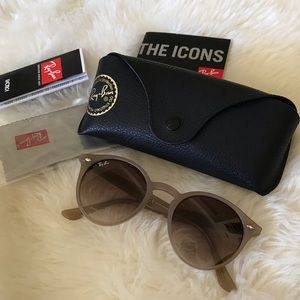 Ray Ban Round Brown Gradient Sunglasses